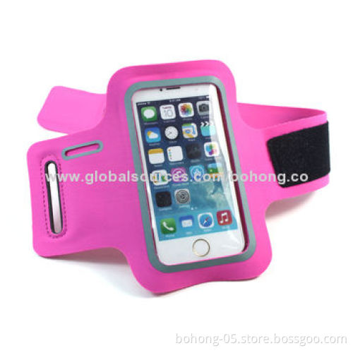 Armbands for iPhone 5/5S, Made of Neoprene and Nylon with Key Slot, Logos Printing Available